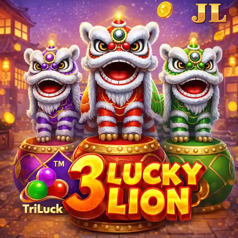 3 LUCKY LION slot game interface at royal panda